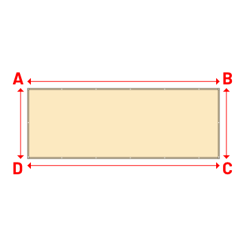 Bâche plate rectangle sur mesure en Membrane PVC 670gr/m² Beige ral 1015 - 5.29x1.94m