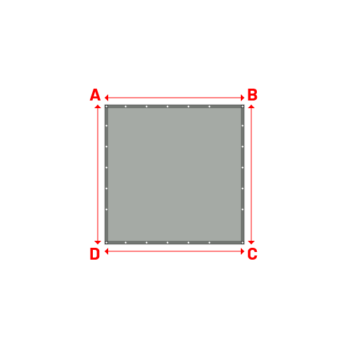 Bâche plate rectangle sur mesure en Membrane PVC 670gr/m² Gris clair RAL 7038 - 2.00x2.00m