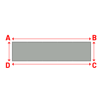 Bâche plate rectangle sur mesure en Membrane PVC 670gr/m² Gris clair RAL 7038 - 9.20x2.25m