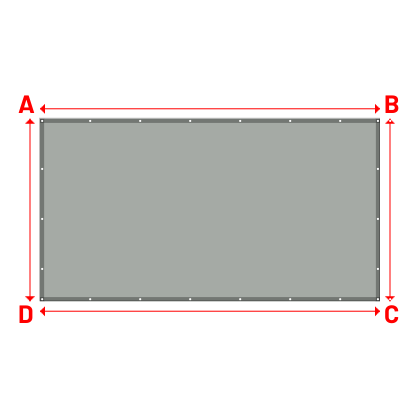 Bâche plate rectangle sur mesure en Membrane PVC 670gr/m² Gris clair RAL 7038 - 4.10x2.20m