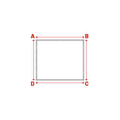 Bâche plate rectangle sur mesure en Membrane PVC 670gr/m² Blanc RAL 9016 - 2.00x1.70m