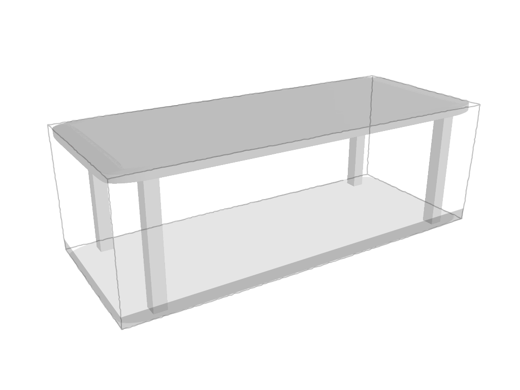Table de jardin rectangle en Membrane PVC 670gr/m² Blanc RAL 9016