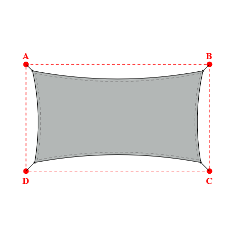 Voile d'ombrage rectangle en Soltis Lounge 96 Galet 96-2171 - 6,69x3,59x6,52x3,59m