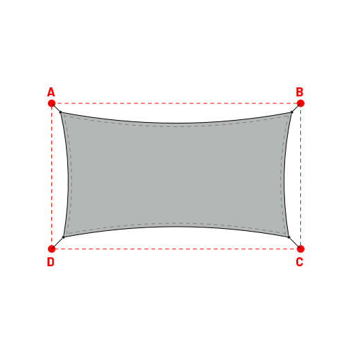 Voile d'ombrage rectangle en Soltis Lounge 96 Galet 96-2171 - 6,67x3,60x6,50x3,60m