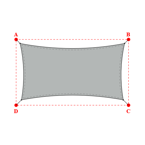 Voile d'ombrage rectangle en Soltis Lounge 96 Galet 96-2171 - 6,67x3,60x6,50x3,60m