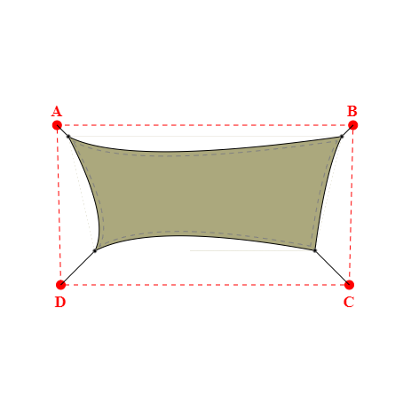 Voile d'ombrage trapèze en Soltis Lounge 96 Tilleul 96-50848 - 6,16x2,57x4,96x2,58m