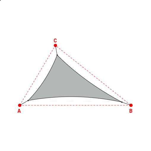Voile d'ombrage triangle en Soltis Lounge 96 Galet 96-2171 - 6,32x5,39x3,63m