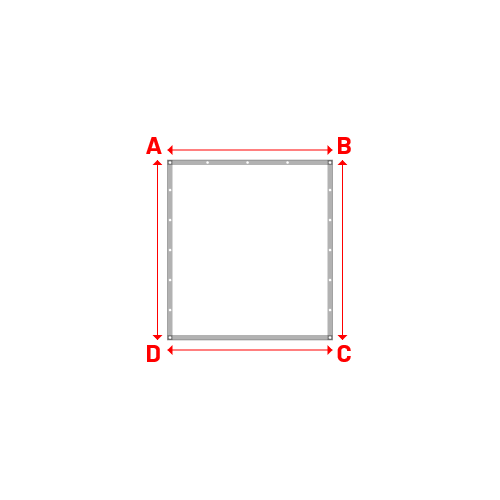 Bâche plate rectangle sur mesure en Membrane PVC 670gr/m² Blanc RAL 9016 - 1.65x1.80m