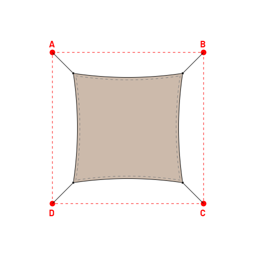 Voile d'ombrage rectangle en Soltis Lounge 96 Sandy beige 96-2135 - 2,89x2,89x2,89x2,89m