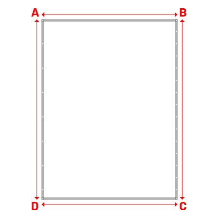 Bâche plate rectangle sur mesure en Membrane PVC 670gr/m² Blanc RAL 9016 - 3.05x4.05m