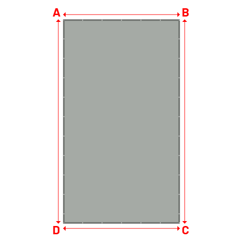 Bâche plate rectangle sur mesure en Membrane PVC 670gr/m² Gris clair RAL 7038 - 4.00x7.00m