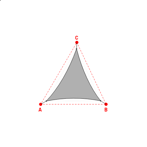 Voile d'ombrage triangle en Soltis Perform 92 alu/blanc 92-2051 - 2,50x2,64x2,78m