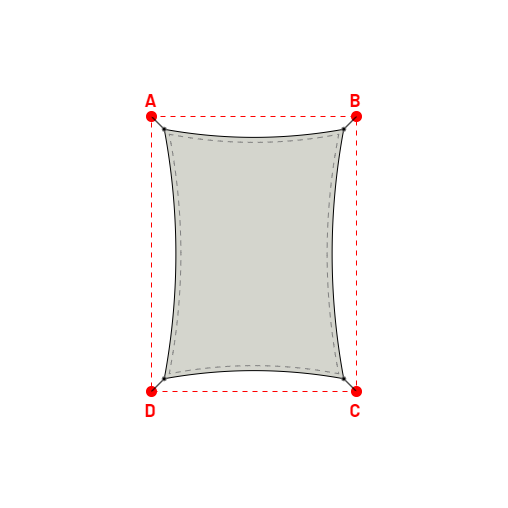 Voile d'ombrage rectangle en Soltis Perform 92 Galet 92-2171 - 3,59x4,99x3,59x4,99m