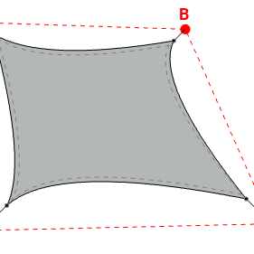 Voile d'ombrage trapèze en Soltis Lounge 96 Galet 96-2171 - 3,99x3,79x5,29x3,79m