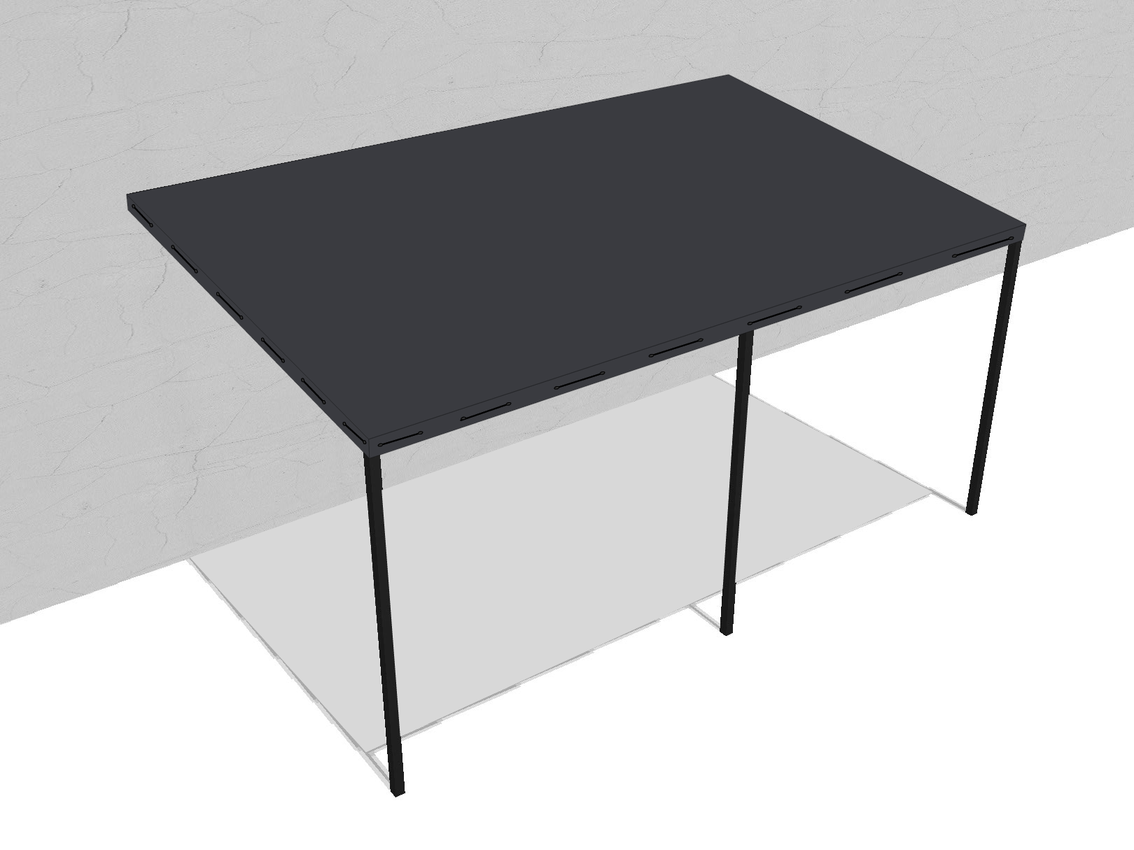 Bâche pour pergola métallique murale droite en Soltis Perform 92 Anthracite 92-2047