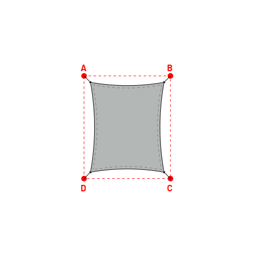 Voile d'ombrage rectangle en Soltis Lounge 96 Galet 96-2171 - 2,94x3,59x2,94x3,59m