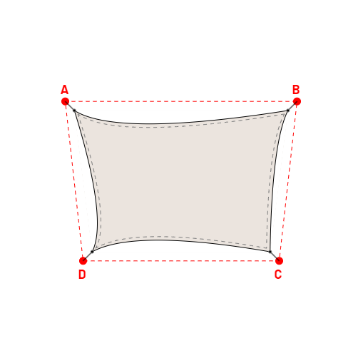 Voile d'ombrage trapèze en Soltis Lounge 96 Karité 96-50843 - 5,99x3,99x4,99x3,99m