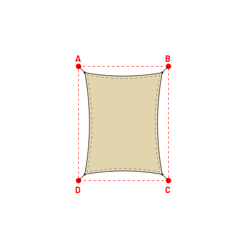 Voile d'ombrage rectangle en Soltis Perform 92 Chanvre 92-50265 - 3,19x4,19x3,19x4,19m