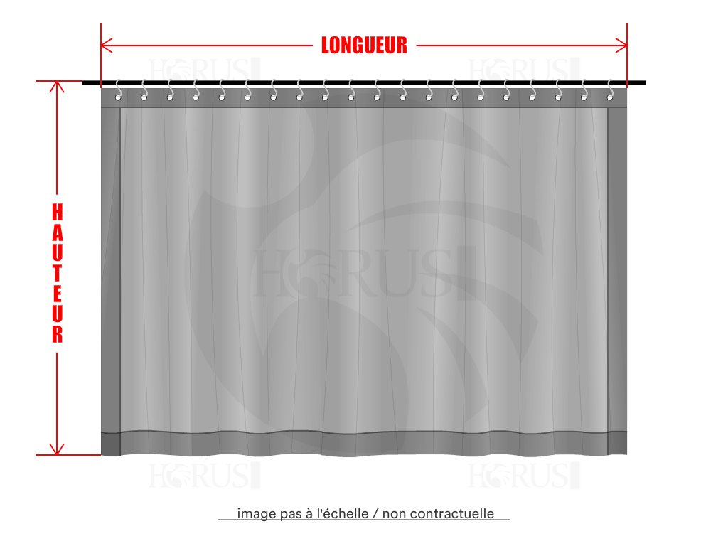 Rideau de séparation sur mesure en Protect covert 905F3 900gr/m², toile PVC Etanche Blanc - 5.3x3m