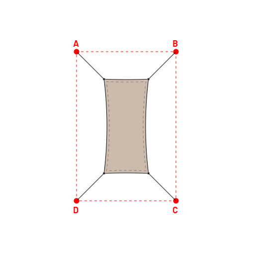Voile d'ombrage rectangle en Soltis Lounge 96 Sandy beige 96-2135 - 0,89x1,89x0,89x1,89m