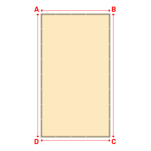 Bâche plate rectangle sur mesure en Membrane PVC 670gr/m² Beige ral 1015 - 2.30x4.10m
