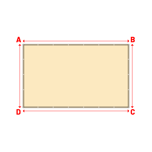 Bâche plate rectangle sur mesure en Membrane PVC 670gr/m² Beige ral 1015 - 3.50x2.10m
