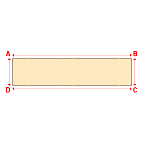 Bâche plate rectangle sur mesure en Membrane PVC 670gr/m² Beige ral 1015 - 6.50x1.50m