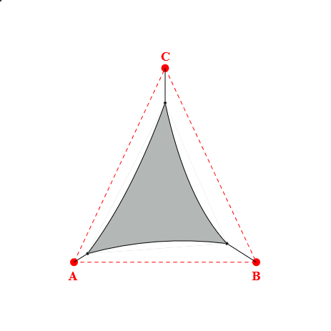 Voile d'ombrage triangle en Soltis Lounge 96 Galet 96-2171 - 2,60x2,86x3,16m