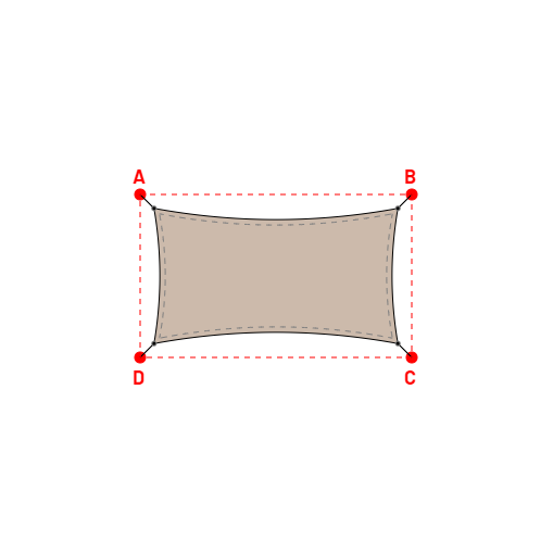 Voile d'ombrage rectangle en Soltis Lounge 96 Sandy beige 96-2135 - 4,49x2,49x4,49x2,49m