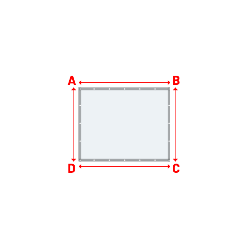 Bâche plate rectangle sur mesure en Toile PVC 530 gr/m² - ignifugée M1, toile PVC Etanche Blanc - 1.80x1.45m