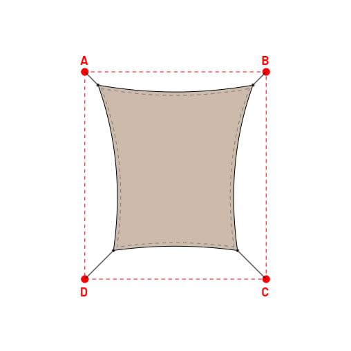 Voile d'ombrage rectangle en Soltis Lounge 96 Sandy beige 96-2135 - 2,99x3,19x2,39x3,19m