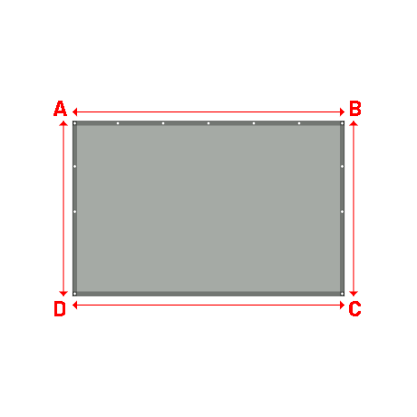 Bâche plate rectangle sur mesure en Membrane PVC 670gr/m² Gris clair RAL 7038 - 3.00x1.93m