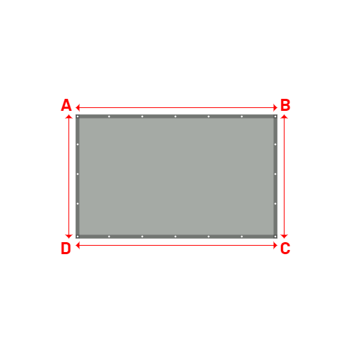 Bâche plate rectangle sur mesure en Membrane PVC 670gr/m² Gris clair RAL 7038 - 2.85x1.75m