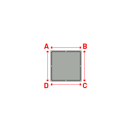 Bâche plate rectangle sur mesure en Membrane PVC 670gr/m² Gris clair RAL 7038 - 1.00x1.00m