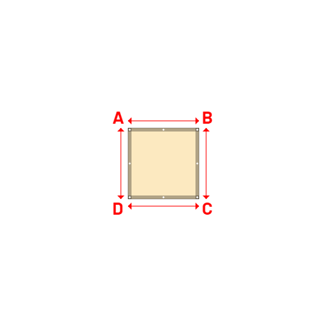 Bâche plate rectangle sur mesure en Membrane PVC 670gr/m² Beige ral 1015 - 1.00x1.00m
