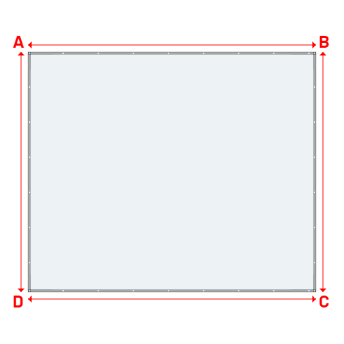 Bâche plate rectangle sur mesure en Toile PVC 530 gr/m² - ignifugée M1, toile PVC Etanche Blanc - 5.42x4.52m