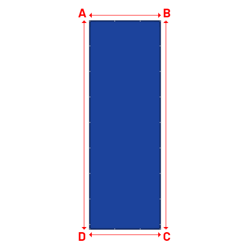 Bâche plate rectangle sur mesure en Membrane PVC 670gr/m² Bleu foncé RAL 5002 - 2.54x7.42m