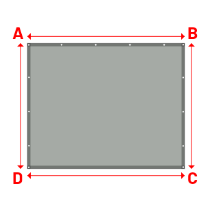 Bâche plate rectangle sur mesure en Membrane PVC 670gr/m² Gris clair RAL 7038 - 2.57x2.05m