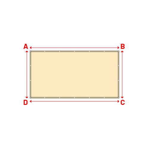 Bâche plate rectangle sur mesure en Membrane PVC 670gr/m² Beige ral 1015 - 3.00x1.60m
