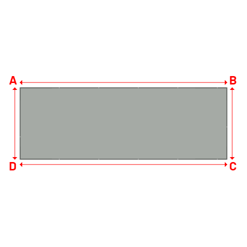 Bâche plate rectangle sur mesure en Membrane PVC 670gr/m² Gris clair RAL 7038 - 11.50x4.00m