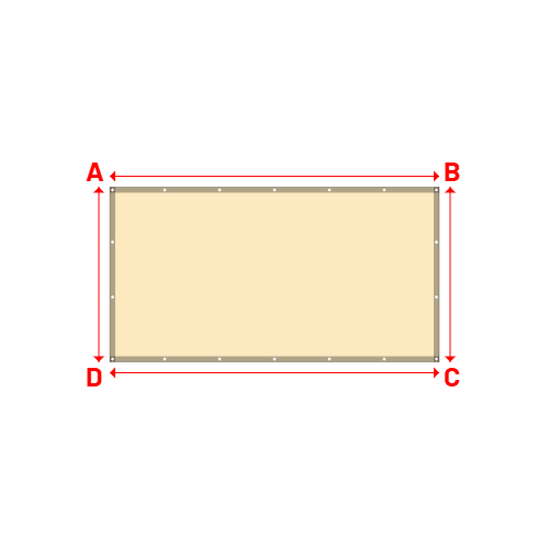 Bâche plate rectangle sur mesure en Membrane PVC 670gr/m² Beige ral 1015 - 3.00x1.59m
