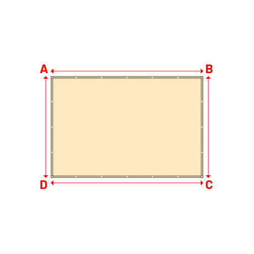 Bâche plate rectangle sur mesure en Membrane PVC 670gr/m² Beige ral 1015 - 3.00x2.00m
