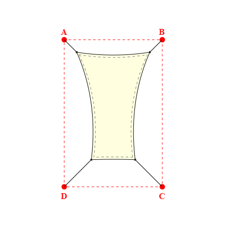 Voile d'ombrage rectangle en Soltis Lounge 96 Blanc Cassé 96-1103 - 1,49x2,19x0,89x2,19m