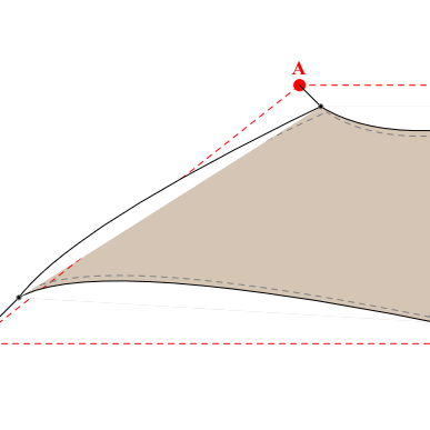 Voile d'ombrage trapèze en Soltis Perform 92 Beige Sablé 92-2135 - 2,99x2,99x4,99x4,19m