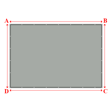Bâche plate rectangle sur mesure en Membrane PVC 670gr/m² Gris clair RAL 7038 - 4.20x2.90m