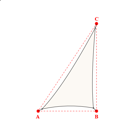 Voile d'ombrage triangle en Soltis Perform 92 Blanc 92-2044 - 3,52x5,48x6,64m