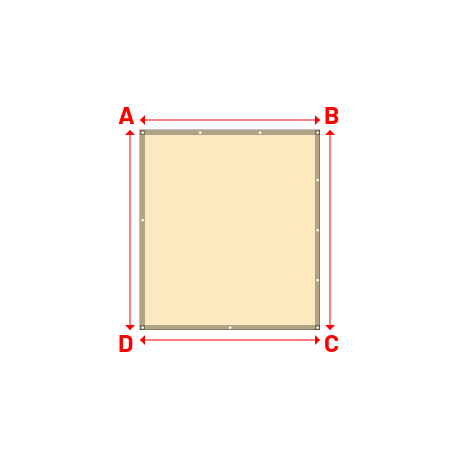 Bâche plate rectangle sur mesure en Membrane PVC 670gr/m² Beige ral 1015 - 1.80x2.00m