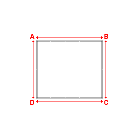Bâche plate rectangle sur mesure en Membrane PVC 670gr/m² Blanc RAL 9016 - 2.30x2.00m