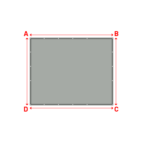 Bâche plate rectangle sur mesure en Membrane PVC 670gr/m² Gris clair RAL 7038 - 2.91x2.36m
