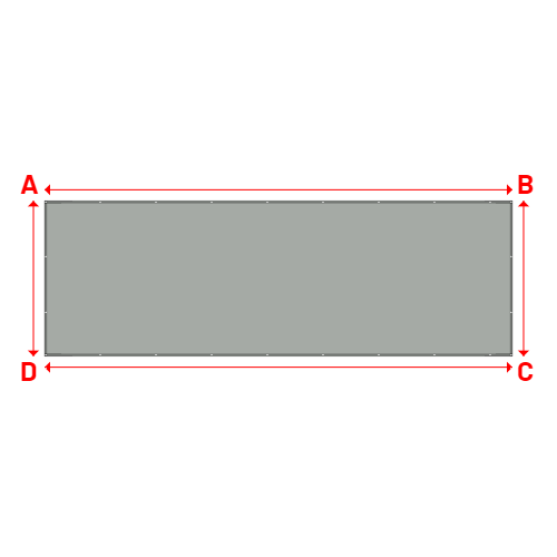Bâche plate rectangle sur mesure en Membrane PVC 670gr/m² Gris clair RAL 7038 - 9.50x3.15m